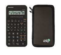 CALCUSO Sharp EL 501X White School Calculator + WYNGS Protective Case Black + Extended Warranty from Calcio