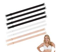 Caldamn 4Pairs Bra Strap Clips Replacement Elastic Adjustable Removable Non-Slip Shoulder Bra Straps for Women Tops Dress Backless Low Back Support Fits All Cup Sizes