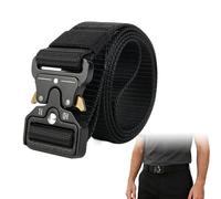 Caldamn Men Tactical Belt 1 PCS Nylon Military Belt Durable Work Belts for Men Resistant Adjustable Utility Belt Quick Release Tactical Belt Wear for Work Outdoor Sports Survival (Black)