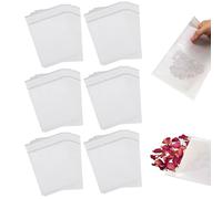 Caldamn Pack of 130 Translucent Glassine Parchment Bags - Self-Adhesive, Reusable, Folded & Sealed Paper Envelopes - Suitable for Wax Melts, Candles, Confetti & More