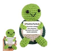 Caldamn Sea Turtle Positive Gifts Positive Crochet Animals Emotional Support Crochet Animal Wool Doll for Inspirational Motivational Cheer Up Gift for Adults and Kids