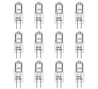 Caldarax 12 Pack G4 Halogen Light Bulbs 20W 12V, Dimmable Clear Capsule Lamp 2 Pin Lamp Bulb, 2700K Warm White, 280 LM, G4 Pin Base Halogen Lamps, for Interior Light, Track Lighting, Cabinet Lighting
