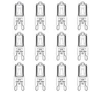 Caldarax 12 Pack G9 Halogen Light Bulbs 40W Dimmable, 230V Halogen Oven Lamps, G9 Capsule Bulbs, 2700K Warm White, 480LM, No Flicker, for Oven, Cabinet Lights, Wax Burner Bulbs, Cooker Hood