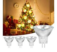 Caldarax 4 Pack MR11 GU4 10W 12V Halogen Bulbs Dimmable, 150LM Warm White 2800K, 35mm Diameter, GU4 Bi-Pin Base Halogen Spotlight Bulbs for Fibre Optic Christmas Tree, Recessed Track Lighting