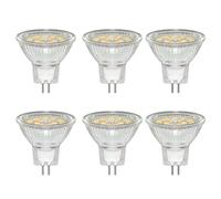 Caldarax 6 Pack MR11 GU4 12V 3W LED Bulb, Natural White 4000K, Equivalent to 30W 20W Halogen Spotlight Bulb, 300LM, GU4 Bi-Pin Base, 120°Beam Angle, Non-Dimmable, for Hallway, Living Room