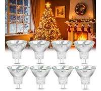 Caldarax 8 Pack MR11 GU4 10W 12V Halogen Reflector Bulb, Warm White 2700K, Dimmable Halogen Spotlight, 150LM, 30°Beam Angle, 35mm*35mm, Replacement Bulb for Fibre Optic Christmas, Ceiling Spotlight