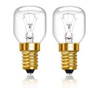 Caldarax Oven Light Bulb E14 SES Small Edison Screw 300°C Heat Resistant, Dimmable Oven Lamp Bulb, 360LM Warm White 2700K, for Microwave Cooker Wax Warmer Salt Lamp Fridge, Ø29x58MM, 2 Pack