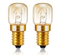 Caldarax Oven Light Bulbs T22 E14 Dimmable, E14 SES Small Edison Screw, 120LM 2700K Warm White, Heat Resistant up to 300°C, AC 220-240V, for Ovens, Microwave, Fridge, Salt Lamps, Pack of 2