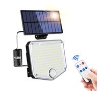 Caldarax Solar Lights Outdoor with Remote, 3 Modes Solar Security Lights Outdoor Motion Sensor 153 LED Solar Powered Floodlights, IP65 Waterproof Pir Wall Lights for Garden, Porch, Shed, Garage