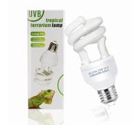 Caldarax UVA UVB Bulb 10.0 Tortoise Reptile Light, E27 13W Compact UVB Light Bulb for Desert Reptiles Lizard Turtle Snake Chameleon Bearded Dragon