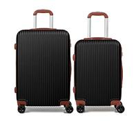CALDARIUS 2 Pcs Suitcase Set | Durable Suitcases | Lightweight & Secure with Combination Lock | Smooth 4 Dual Spinner Wheels | Ideal Travel Bag & Luggage Sets (Black, Cabin 20'' + Medium 24'')