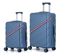CALDARIUS 2PC Suitcase Set | Lightweight | Hard Shell Suitcases | 4 Silent Dual Spinner Wheels | TSA 3 Digit Combination Lock | Aluminium Telescopic Handle | 2 Pcs Luggage Sets (Blue, Medium+Cabin)