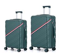 CALDARIUS 2PC Suitcase Set | Lightweight | Hard Shell Suitcases | 4 Silent Dual Spinner Wheels | TSA 3 Digit Combination Lock | Aluminium Telescopic Handle | 2 Pcs Luggage Sets (Green, Medium+Large)