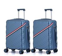 CALDARIUS 2PC Suitcase Set | Lightweight | Hard Shell Suitcases | 4 Silent Dual Spinner Wheels | TSA 3 Digit Combination Lock | Aluminium Telescopic Handle | 2 Pcs Luggage Sets (Blue, Cabin+Cabin)