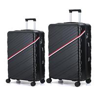 CALDARIUS 2PC Suitcase Set | Lightweight | Hard Shell Suitcases | 4 Silent Dual Spinner Wheels | TSA 3 Digit Combination Lock | Aluminium Telescopic Handle | 2 Pcs Luggage Sets (Black, Medium+Large)