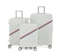 CALDARIUS Suitcase Set | Lightweight | Hard Shell Suitcases | 4 Silent Dual Spinner Wheels | TSA 3 Digit Combination Lock | Aluminium Telescopic Handle | 3 Pcs Luggage Sets (White, 3 PIECE Set)