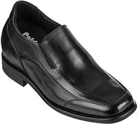 Calden - K333011-3 Inches Taller - Size 8.5 UK- Height Increasing Elevator Shoes (Black Leather Slip-on Dress Shoes)