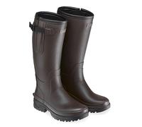 Caldene Westfield II Wellingtons - Waterproof Neoprene Lined Natural Rubber Outdoor Boots - Adjustable Gusset - Unisex Fit- Brown - 8