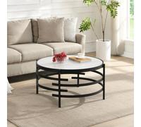 Caldera Round Marble Effect Ceramic Coffee Table