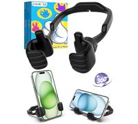 CALDEVER Stocking Fillers for Teenage Boys Girls Adults Cell Phone Stand 1 Pack Black Thumbs Up Lazy Phone Stand for iPhone Cell Phone Holder for Desk Fun Gifts for Christmas Kids Men Women Wife