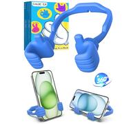 CALDEVER Stocking Fillers for Teenage Boys Girls Adults Cell Phone Stand 1 Pack Blue Thumbs Up Lazy Phone Stand for iPhone Cell Phone Holder for Desk Fun Gifts for Christmas Kids Men Women Wife