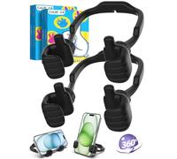 CALDEVER Stocking Fillers for Teenage Boys Girls Adults Cell Phone Stand 2 Pack Black Thumbs Up Lazy Phone Stand for iPhone Cell Phone Holder for Desk Fun Gifts for Christmas Kids Men Women Wife