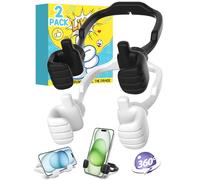 CALDEVER Stocking Fillers for Teenage Boys Girls Adults Cell Phone Stand 2 Pack Black&White Thumbs Up Lazy Phone Stand for iPhone Cell Phone Holder for Desk Fun Gifts for Christmas Kids Men Women