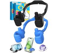 CALDEVER Stocking Fillers for Teenage Boys Girls Adults Cell Phone Stand 2Pack Black&Blue Thumbs Up Lazy Phone Stand for iPhone Cell Phone Holder for Desk Fun Gifts for Christmas Kids Men Women Wife