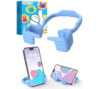 CALDEVER Stocking Fillers for Teenage Girls Boys Cell Phone Stand Patented Adjustable Shy Fingers Lazy Phone Stand for Desk Gifts for Christmas Cool Gadgets Fun Gifts for Women 1Pack Macaron Blue