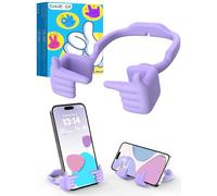 CALDEVER Stocking Fillers for Teenage Girls Boys Cell Phone Stand Patented Adjustable Shy Fingers Lazy Phone Stand for Desk Gifts for Christmas Cool Gadgets Fun Gifts for Adults Women 1Pack Purple