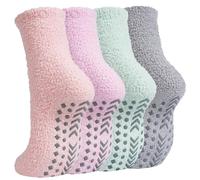 Caldodo Women's Fluffy Slipper Socks, Winter Warm Thermal Bed Socks for Ladies and Girls, Cosy Fuzzy Fleece Non Slip Socks with Grippers for Home Floor Sleeping