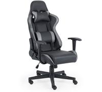 caldwell faux leather gaming chair in black and grey