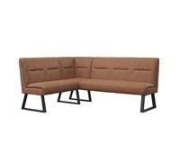 caldwell leather corner sofa bench with black legs in tan