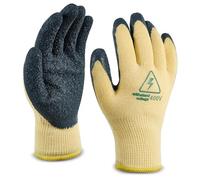 Calectol 400V High Voltage Resistant Gloves Insulated Electrician Gloves, Flame Retardant Work Gloves, Electric Rubber Anti-slip Texture for Electricians Prevent Shock Dip