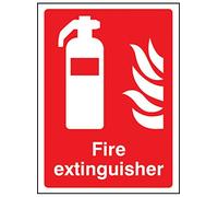 Caledonia Signs 11013H Fire Extinguisher Sign, Rigid Plastic, H: 300 mm x 250 mm