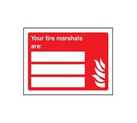 Caledonia Signs 11060E Your Fire Marshals are space for 3 people Sign, Rigid Plastic, E: 200 mm x 150 mm