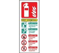 Caledonia Signs 11231S Wet Chemical Fire Extinguisher Identification Sign, Rigid Plastic, S: 75 mm x 200 mm