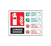 Caledonia Signs 11235E CO2 Extinguisher Identification Sign, Rigid Plastic, E: 200 mm x 150 mm