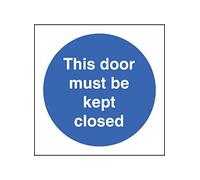 Caledonia Signs 11608F This Door Must be Kept Closed Sign, Rigid Plastic, F: 200 mm x 200 mm