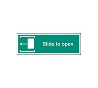 Caledonia Signs 12045G Slide to Open Left Sign, Rigid Plastic, G: 300 mm x 100 mm
