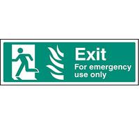 Caledonia Signs 12107M Emergency Exit Left HTM Sign, Rigid Plastic, M: 600 mm x 200 mm