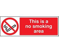 Caledonia Signs 13002M No Smoking Area Sign, Rigid Plastic, M: 600 mm x 200 mm