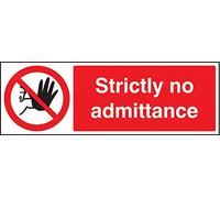 Caledonia Signs 13203M Strictly No Admittance Sign, Rigid Plastic, M: 600 mm x 200 mm