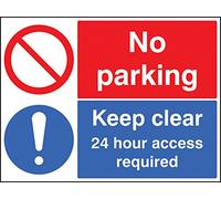 Caledonia Signs 13211Q Keep Clear 24 Hour Access Required No Parking Sign, Rigid Plastic, Q: 600 mm x 450 mm