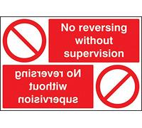 Caledonia Signs 13231P No Reversing Without Supervision Reflection Sign, Rigid Plastic, P: 600 mm x 400 mm