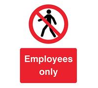Caledonia Signs 13242E Employees Only Sign, Rigid Plastic, E: 200 mm x 150 mm