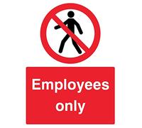Caledonia Signs 13242K Employees Only Sign, Rigid Plastic, K: 400 mm x 300 mm