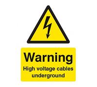 Caledonia Signs 14008P Warning High Voltage Cable Underground Sign, 600 mm x 400 mm, Rigid Plastic