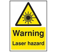 Caledonia Signs 14014K Warning Laser Hazard Sign, 400 mm x 300 mm, Rigid Plastic