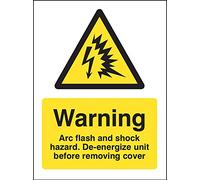 Caledonia Signs 14322E Warning Arc flash De-energize unit